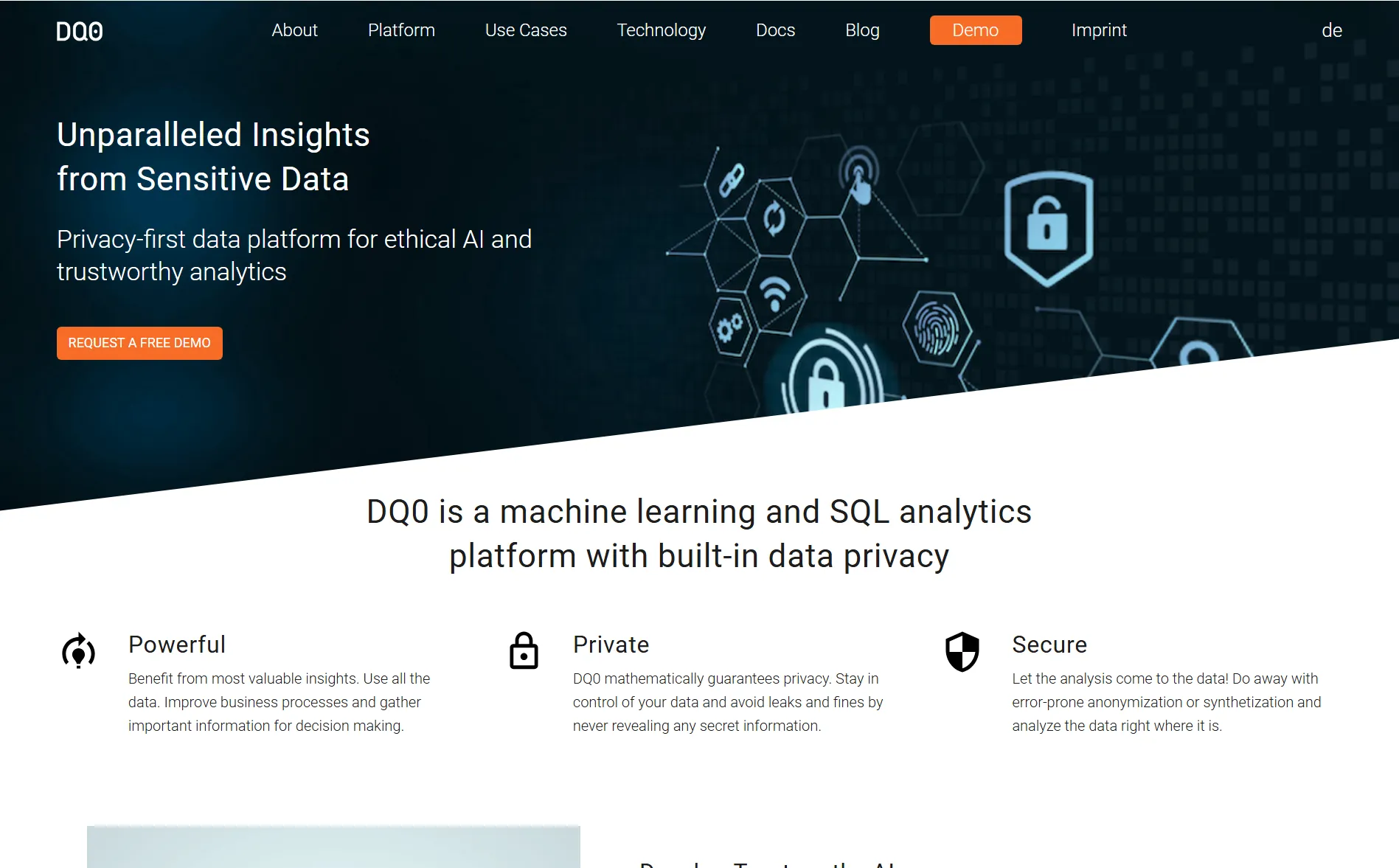 DQ0 homepage screenshot