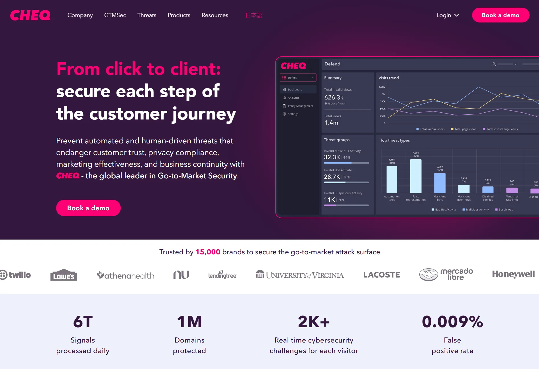 cheq homepage screenshot