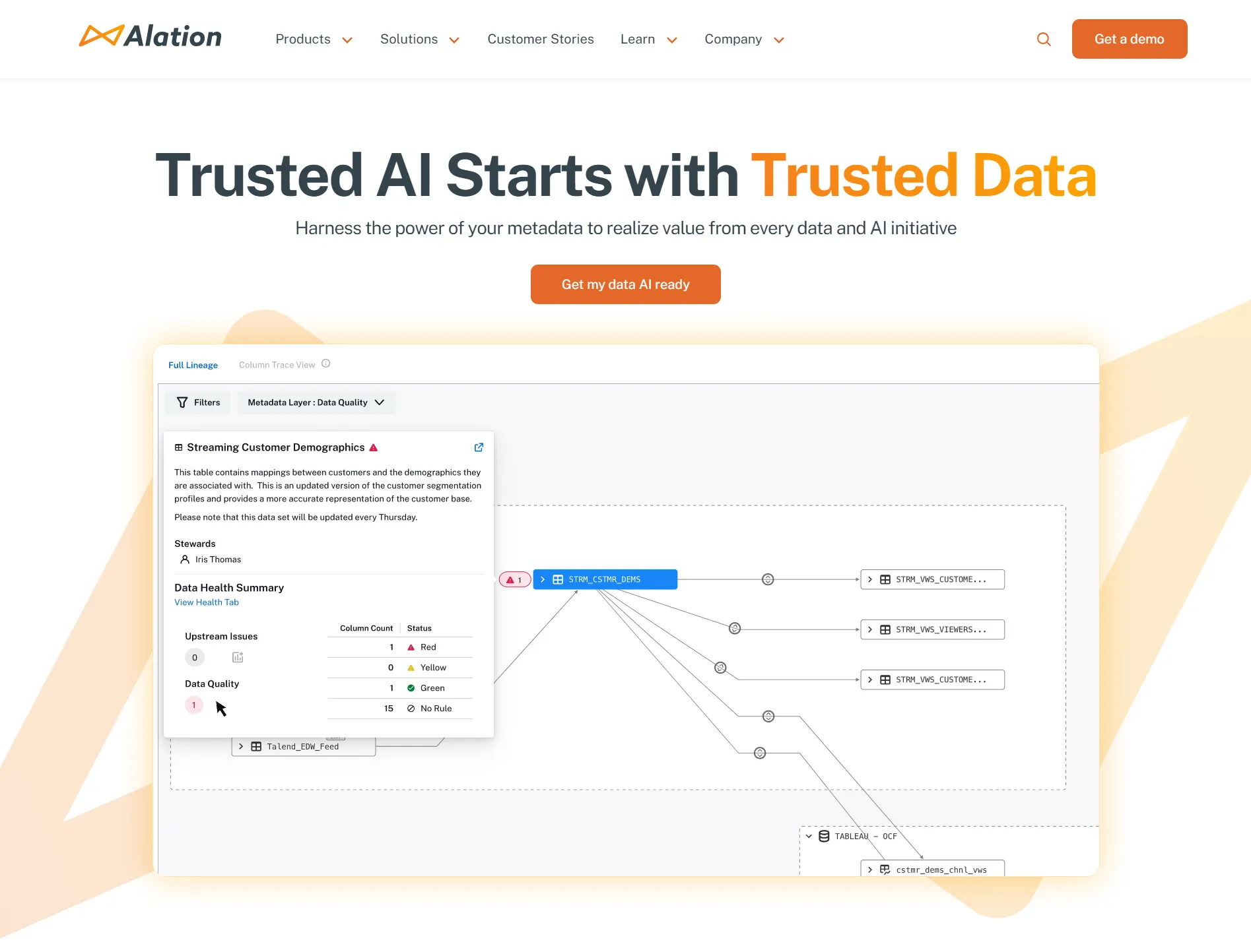 Alation homepage screenshot